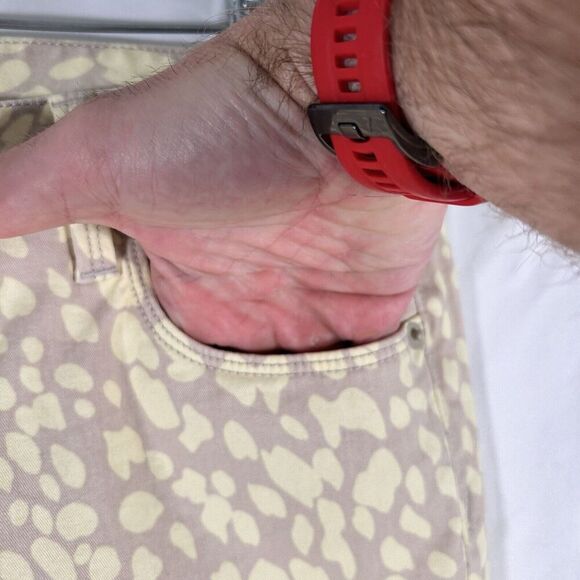 LOFT Pants Women's 4 Yellow Modern Straight Low Rise Rolled Hem Cotton Blend - Picture 4 of 10